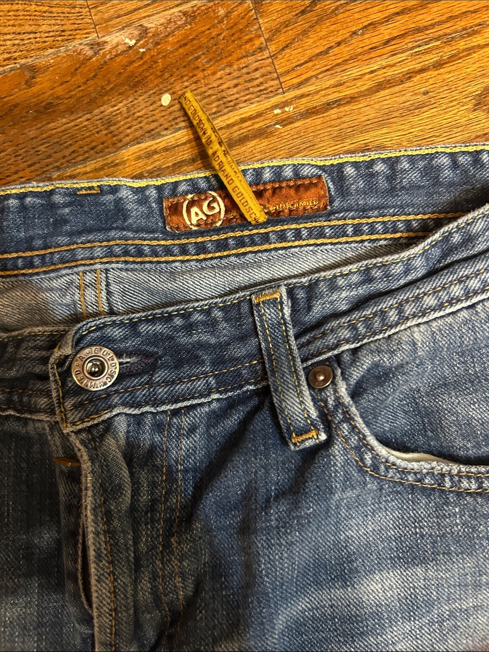 Ag Adriano Goldschmied Men's Bootcut Jeans in Medium Blue Wash - Picture 7 of 16